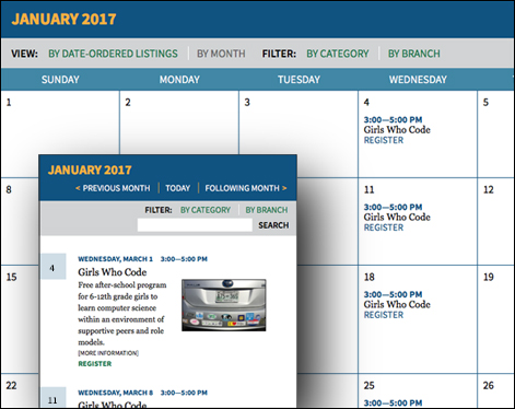 Assabet Interactive’s two views of the calendar module