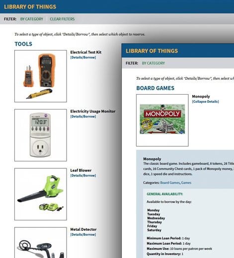 Assabet Interactive’s two views of the library of things module